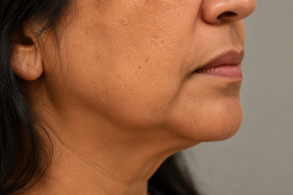 Perda de definição da linha mandibular
